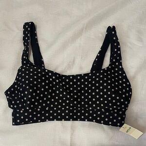 Aerie Black and White Polka Dot Bralette